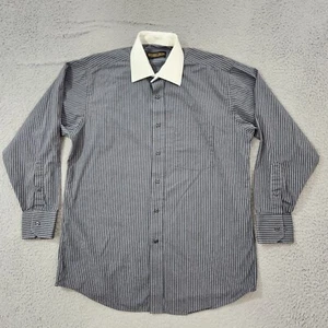 Donald J Trump Shirt Mens 15.5 32/33 Gray Striped Signature Collection Dress - Picture 1 of 11