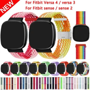 NEW Woven Loop Strap For Fitbit Versa 4/Versa 3/Sense 2/Sense Braided Nylon Band - Picture 1 of 82