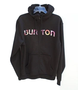 Burton Spellout Hoodied Sweat Jacket Full-Zip Men's Size M Black - Picture 1 of 3