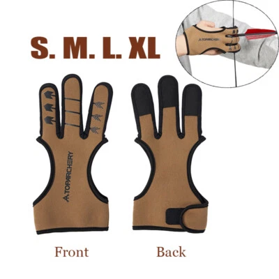 Archery Glove 3 Finger Archery Gloves Hunting Finger Protector Guard Bow Hunting - Image 1 of 4