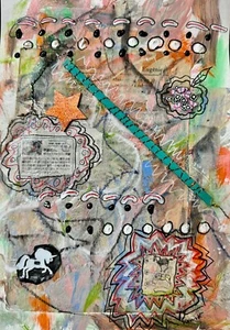 Original Mixed Media Art Collage Assemblage 8.5 x 12 OOAK handmade by artist - Picture 1 of 1