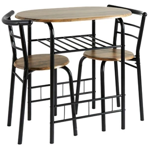 Small Dining Table And Chairs Modern Oval Bistro Set Small Breakfast Kitchen - Picture 1 of 2