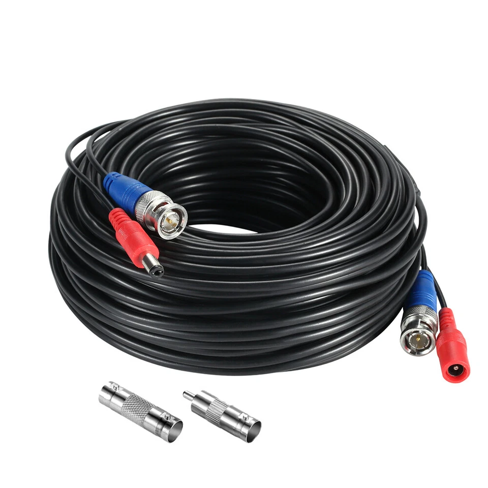 60ft CCTV BNC Video Power Cable for Security Camera System DVR