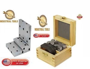 combo of Stepped Angle Plate 95x95x95mm & steel vee blocks 32x32x40mm set of two - Picture 1 of 7