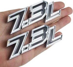 2pcs OEM 7.3L Emblem Fender 7.3L Badge 3D Compatible with 250 350 450 Chrome - Picture 1 of 5