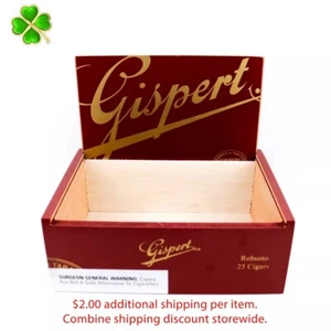 Gispert Robusto Wood Cigar Box 8.5" x 6.25" x 3.25" - Picture 1 of 12