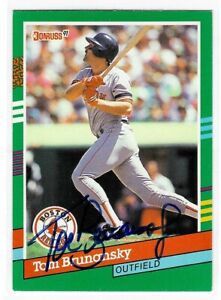 Tom Brunansky Signed 1991 Donruss Card #513 Boston Red Sox
