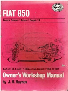 FIAT 850 SALOON , COUPE & SPORTS COUPE 1964-71 OWNERS WORKSHOP MANUAL *HARDBACK* - Picture 1 of 1