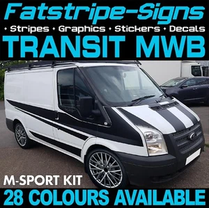 para adaptarse a FORD TRANSIT MWB PEGATINAS GRÁFICAS CALCOMANÍAS RAYAS M SPORT MK6 MK7 CÁMPER - Imagen 1 de 3