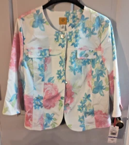 NWT Ruby Rd Spring Blooms Sz 18 Women's Button Up Jacket - Picture 1 of 4