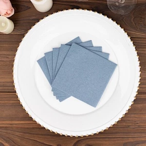 DUSTY BLUE 20 Square 10" x 10" Airlaid Paper Disposable Cocktail NAPKINS Party - Picture 1 of 8