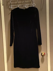 A New Day Women's Sz XS Velvet Long Sleeve Knee Length Zip Cocktail Party Dress - Picture 1 of 10