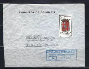 MADRID- ''EMBAJADA DE COLOMBIA'' TO BOGOTA COLOMBIA 1962 - Picture 1 of 2