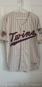 Minnesota Twins 50th Anniversary Pinstripe Authentic Jersey by Majestic Size 52 - Picture 1 of 6