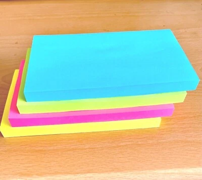 Sticky Post It Notes Neon 76x127 Removable Reminder Memo Pads 300 to 4200 Sheets
