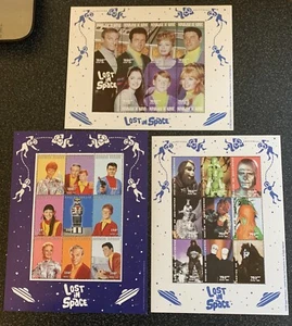 Juego de 3 hojas de recuerdo de serie de televisión Lost In Space MNH edición limitada - Imagen 1 de 5