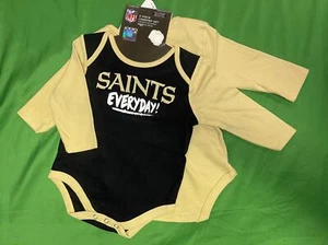 NFL New Orleans Saints 2-Pc L/S Bodysuits/Vests Infant Baby 0-3 Months NWT - Picture 1 of 6