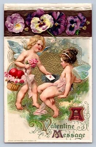 K5/ Valentine's Day Love Postcard c1910 John Winsch Cupids Hearts 41 - Picture 1 of 4