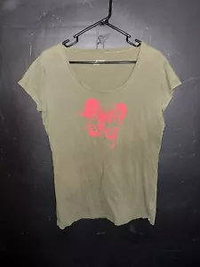 Columbia T-Shirt Womens Large Green Red Boots Scoop Neck Graphic Tee Hiking - Picture 1 of 8