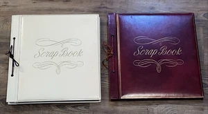 2 Vintage Scrapbooks Unused Burgundy & White 35 & 27 Pages (12.75 x 12.25 BOTH) - Picture 1 of 17