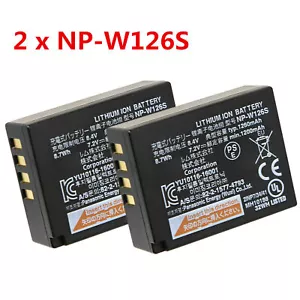 2 x NP-W126S Battery For Fujifilm X-A1 A2 A3 A5 X-E1 E2 E3 X-T1 T2 T3 T10 - Picture 1 of 5