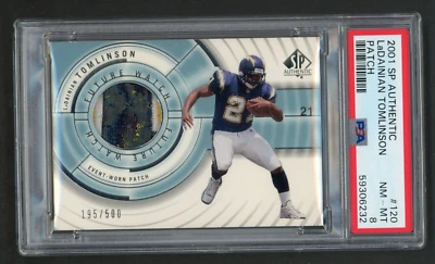2001 SP Authentic Ladainian Tomlinson Future Watch Patch RC 195/500 PSA 8 NM-MT - Image 1 of 2