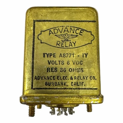 SWHX-32 BA98308 Advance Electic Relay 6Vdc 36Ohm - Image 1 of 2