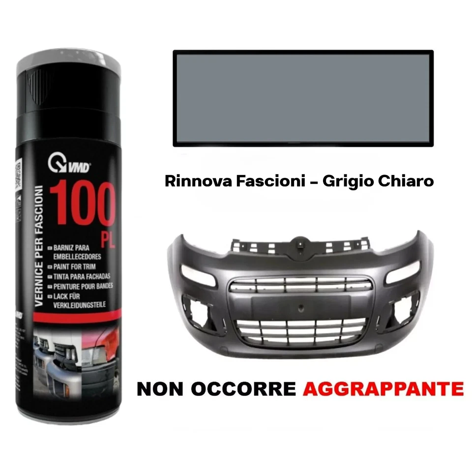 Vernice Spray per Paraurti Plastica Grigio Rinnova Fascioni VMD Formato a Scelta - Immagine 1 di 1