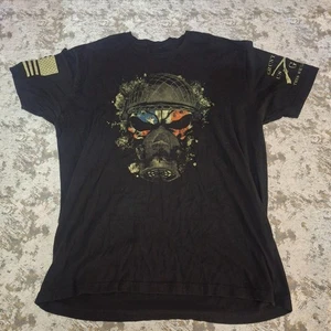 Grunt Style Men's T-Shirt Size L/XL Gas Mask Army Soldier Skull USA - Picture 1 of 4