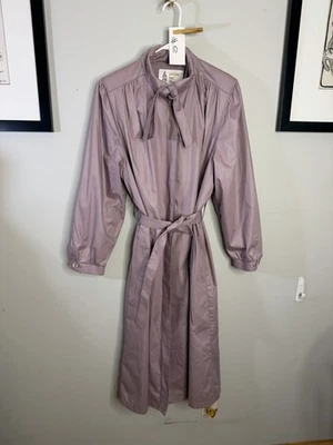 VTG London Fog Maincoats Trench Coat Rain Jacket Womens Lavender Size M/L - Image 1 of 4