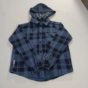 Vintage Havana B304 Jugend Mädchen blau/schwarz Flanell abnehmbarer Hoodie Hemd Gr. M - Bild 1 von 23