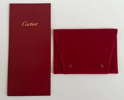 NUEVO RELOJ CARTIER GAMUZA ROJA/JOYERÍA BOLSA DE VIAJE Y SOPORTE PARA RECIBOS #2 Foto 1 de 4
