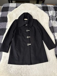 Michael Kors Womens Black Wool Pea Coat Toggle Jacket Size 12 Jacket - Picture 1 of 9