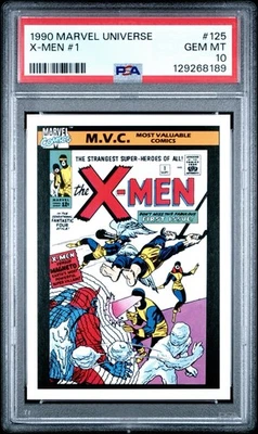 1990 Marvel Universe X-Men #1 MVC #125 PSA 10 GEM MINT - Image 1 of 4