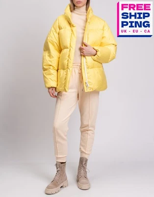 RRP €1149 IENKI IENKI Down Puffer Jacket Size S Quilted Zip High Neck Yellow  - Image 1 of 4
