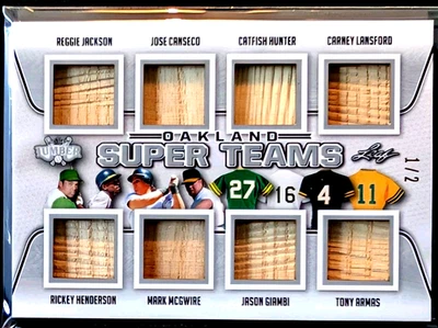 Leaf Lumber Super Teams Oakland A's Jackson Henderson Bat Relics 2021 #ed 1/2 Foto 1 de 2