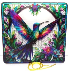 Acrylic Window Suncatcher HUMMINGBIRD 7 3/4" square - Picture 1 of 1