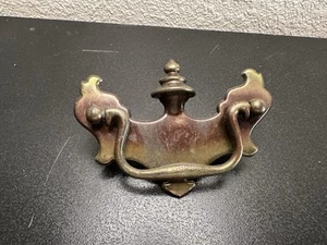 Vintage Brass Drop Pull Heavy Drawer Chest Handle Large 5.25" x 3.5" - Picture 1 of 3