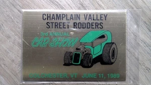 Daytona Trophy Champlain Valley Street Rodders Car Show Plaque 1989 - Picture 1 of 2