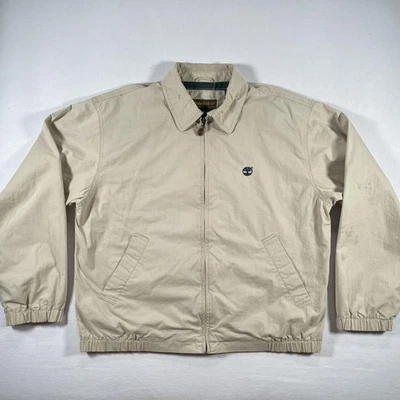 Vintage Timberland Jacket Mens Large Khaki Weathergear Harrington Plaid 90s - Image 1 of 4