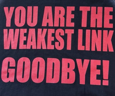 Vintage 2001 You Are The Weakest Link Goodbye! TV Promo Tee Sz. 2X Black NBC - Image 1 of 4