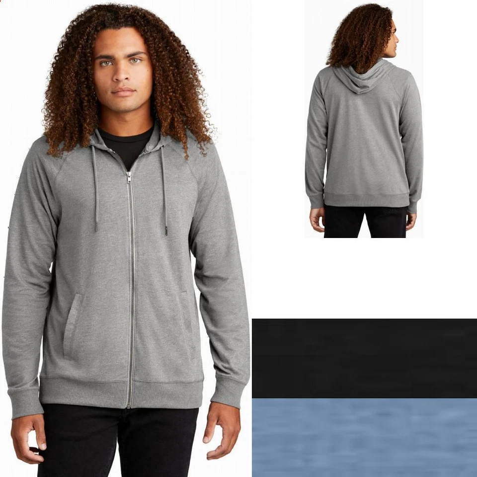 District ® Featherweight French Terry ™ Full-Zip Mens Hoodie DT573 Sizes XS-4XL - Image 1 of 1