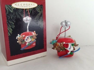 Hallmark 1996 góndola esquí Merry Carpoolers Santa Reindeer - Imagen 1 de 3
