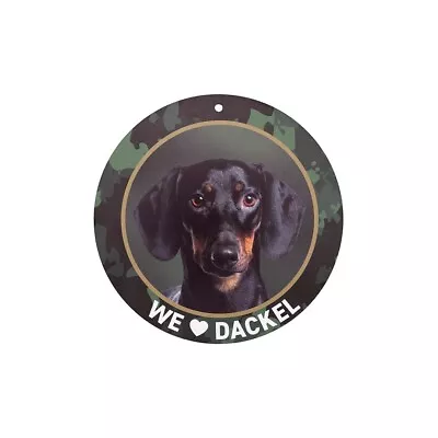 Dackelschild - Kurzhaardackel "We love Dackel!" Dackel-Türschild - Bild 1 von 4