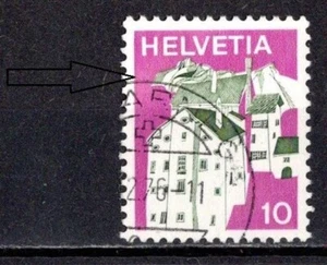SWITZERLAND/SCHWEIZ 1973/75 10C PLATE FLAW/PF. ZUM. 524.2.01 USED - Picture 1 of 1