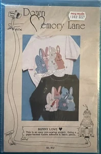 Down Memory Lane Bunny Love Applique Patterns Vintage Non-Sewing Projects new - Picture 1 of 2