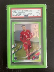 Jamal Musiala - 2020 Topps Chrome UCL - RC Neon Green Refractor - /99 - PSA 9 - Picture 1 of 2
