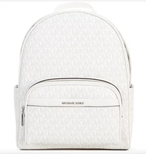 Zaino medio Michael Kors Bex Signature Logo Silver Hardware - bianco ottico - Foto 1 di 4