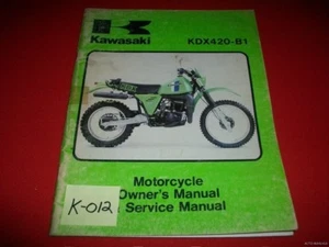 MANUAL DE SERVICIO DE MOTOCICLETA DE FÁBRICA KAWASAKI KDX420-B1 DE COLECCIÓN # 99963-0039-01 - Imagen 1 de 3