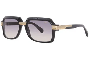 Cazal 8043 001 Sunglasses Men's Black/Gold/Grey Gradient Lens Square Shape 56mm - Picture 1 of 5
